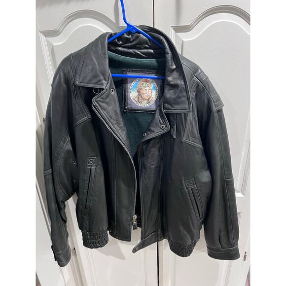 Durkee’s Express Flight Jacket XXL Black Leather Bomber Aviator Vintage Heavy - Picture 10 of 16